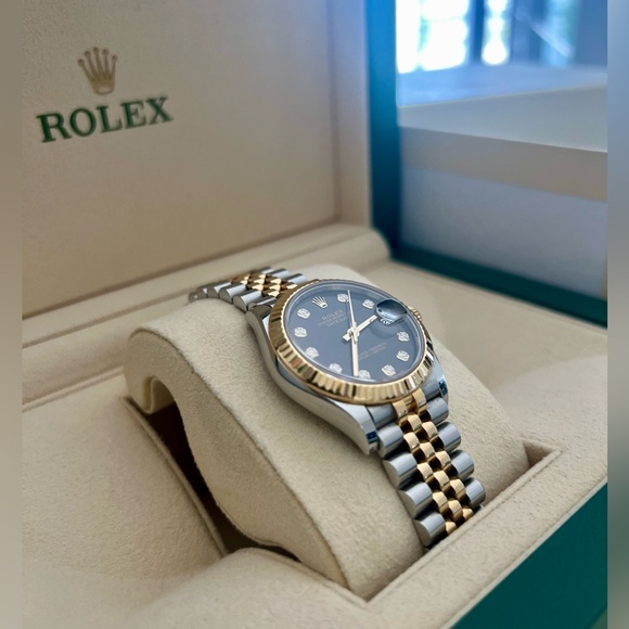 Rolex Datejust 31mm two tone Gold Steel Jubilee Gray Dial With Diamonds - Picture 5 of 14